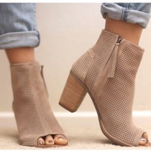 Toms Perforated Majorca Peep Toe Bootie